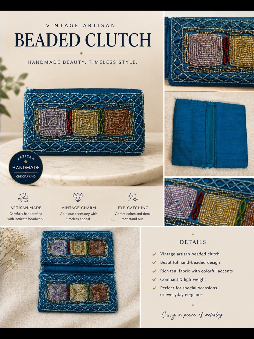 Beaded Clutch-Vintage -Artisan made